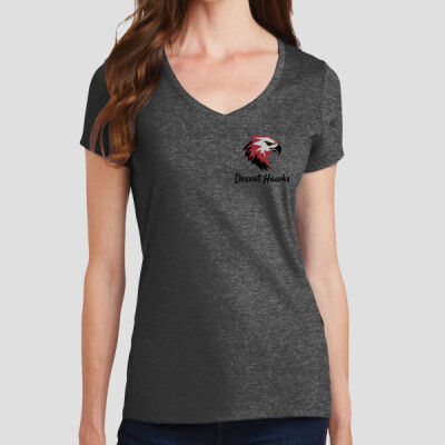 Women's V Neck Tee - Desert Hawks - Black Thumbnail