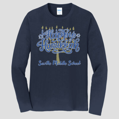 Adult Long Sleeve Shirt - Winter Holidays - Happy Hanukkah Thumbnail