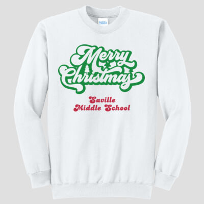 Adult Crewneck - Winter Holidays - Merry Christmas - Green & Red Thumbnail