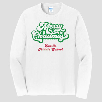 Adult Long Sleeve Shirt - Winter Holidays - Merry Christmas - Green & Red Thumbnail
