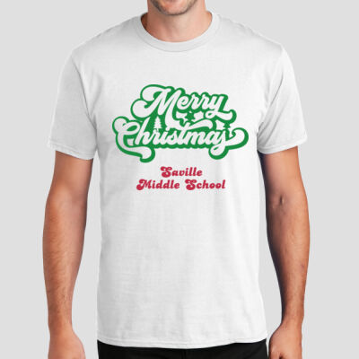 Adult T-Shirt - Winter Holidays - Merry Christmas - Green & Red Thumbnail