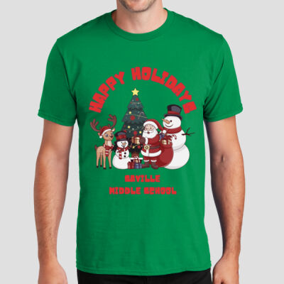 Adult T-Shirt - Winter Holidays - Happy Holidays - Red Thumbnail