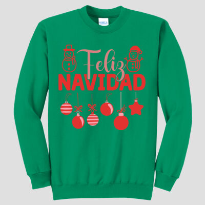 Adult Crewneck - Winter Holidays - Feliz Festive - Red Thumbnail