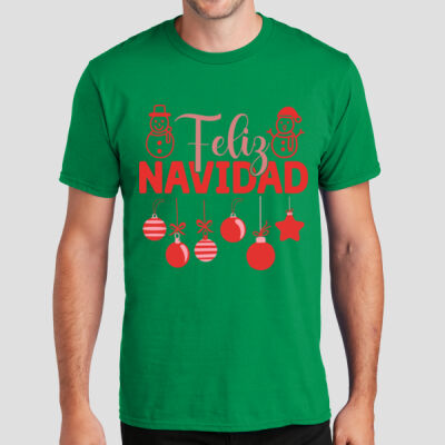 Adult T-Shirt - Winter Holidays - Feliz Festive - Red Thumbnail